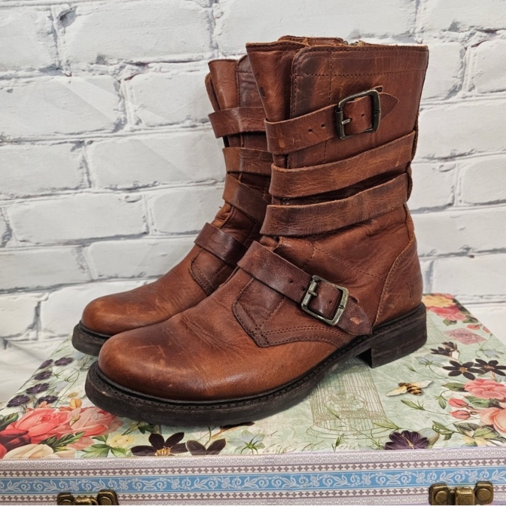 Frye Veronica Tanker Strappy Boots